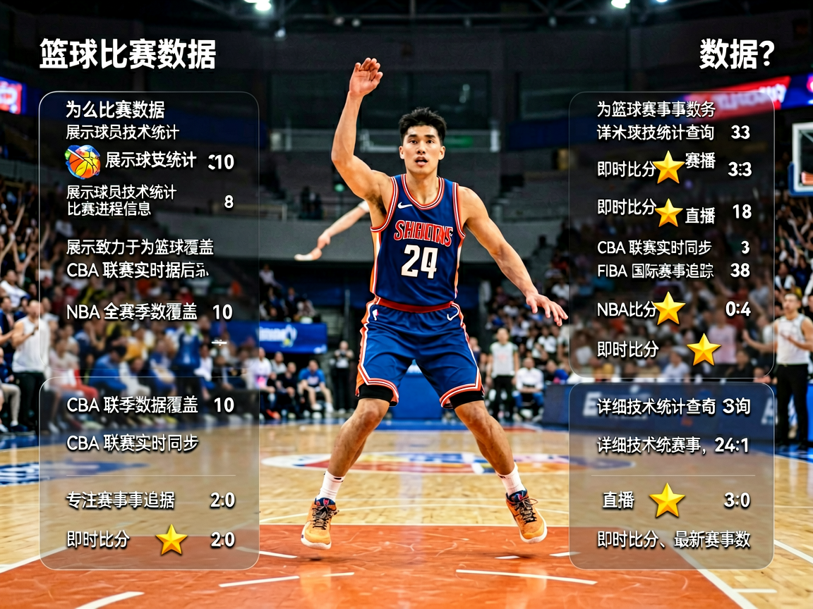 篮球比赛数据面板展示球员技术统计与比赛进程信息